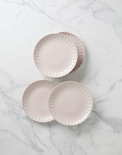 French Perle Scallop Blush Stoneware 12 (12-Piece Dinnerware Set / Blush)