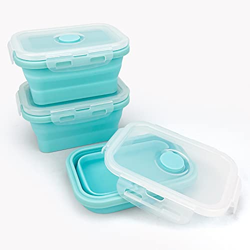 3piece Collapsible Food Storage Containers with Lids (3 Count)