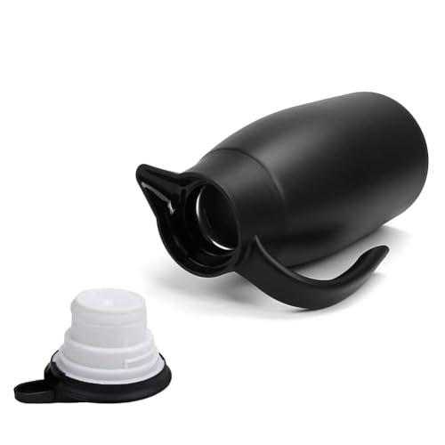 2pcs 70oz Coffee Carafe Airpot Insulated Coffee Urn Stainless Steel Vacuum Thermal Pot Dispenser for Coffee (Black+Black)
