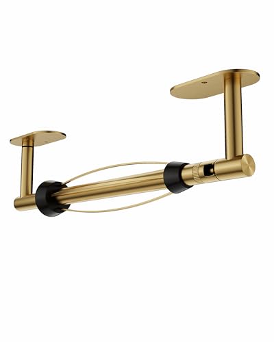 Gold Paper Towel Holder Under Cabinet with Damping Self Adhesive (Gold / One Hand Tear Holder)