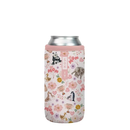 CanSok Sleeve for Beer & Soda Insulated Neoprene Cover (Wild About Mom / 16oz Can Sleeve)