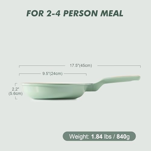 Nonstick Ceramic Frying Pan 9.5 (9.5 Inch / Mint Green)