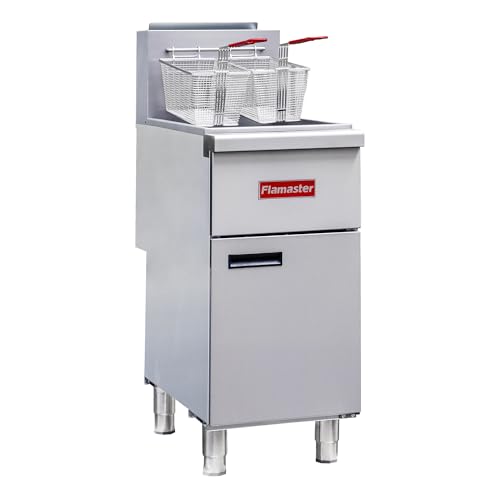 Commercial Gas Floor Fryer with 2 Baskets (Natural Gas 55 lb)