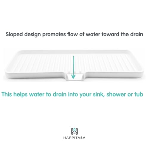 Silicone Soap Dish Tray and Sponge Holder with Drain Chute (Pistachio / (LG) 12"x4")