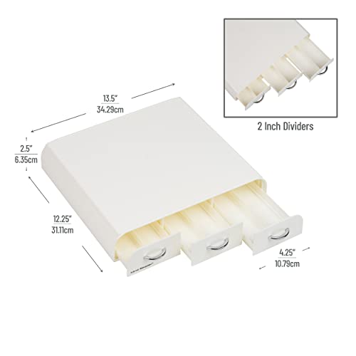 Single Serve Coffee Pod Organizer with 3 Drawers (36 Capacity / White)