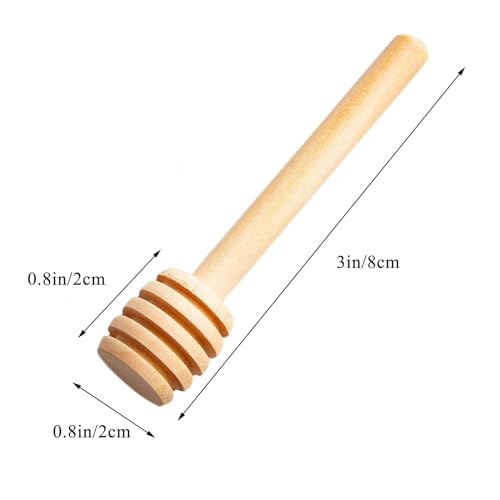 50 Pack Wooden Honey Dippers (8cm)