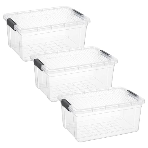 21 Quart Clear Plastic Storage Boxes with Lids (21 Quarts)