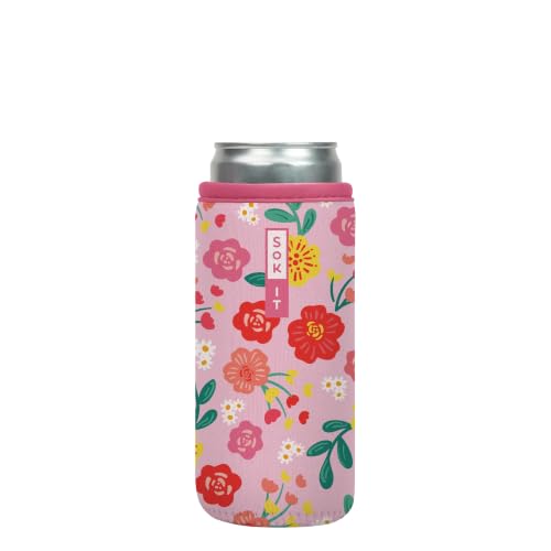 CanSok Sleeve for Beer & Soda Insulated Neoprene Cover (Bloom Your Way / 12oz Slim Can Sleeve)