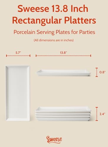 Rectangular Porcelain Platters (13.8 Inch)
