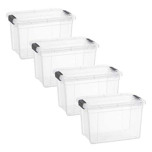8.7 Quart Clear Plastic Storage Boxes with Lids (8.7 Quart)