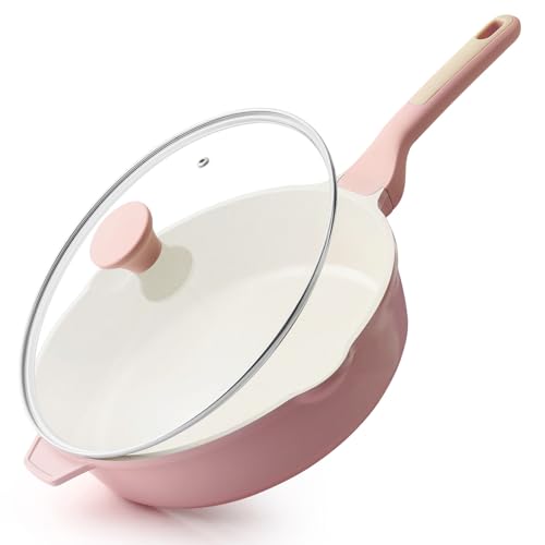 Nonstick Ceramic Skillet with Lid 11 (Sakura Pink / 11-inch/4.5QT)