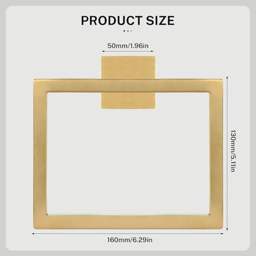 2 Piece Brushed Gold Towel Ring (Brushed Gold / 2 Pcs)