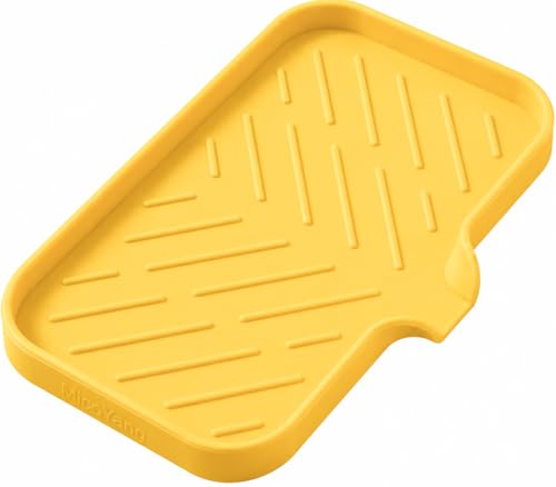 Silicone Soap Dish with Drain Spout (Yellow / M(9.6"×5.3"))