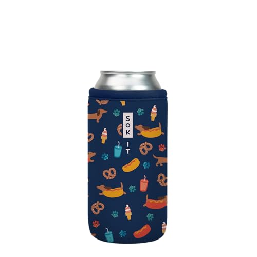 CanSok Sleeve for Beer & Soda Insulated Neoprene Cover (Hot Dawgs / 16oz Can Sleeve)