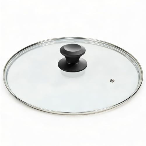 10.25 In Glass Lid for Frying Pan (10.25 in / Black / Round)