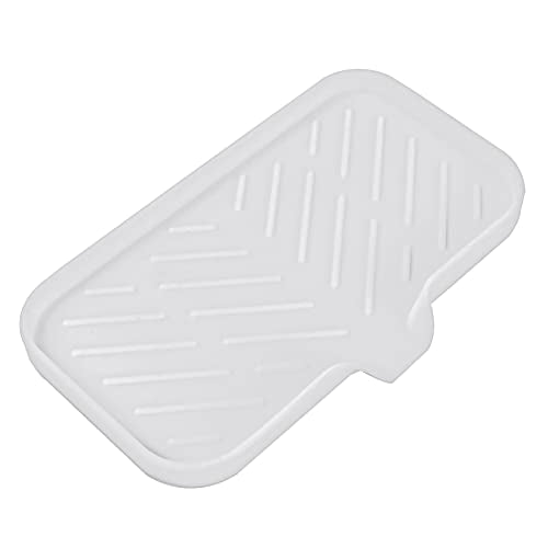 Silicone Soap Dish with Drain Spout (White / M(9.6"×5.3"))