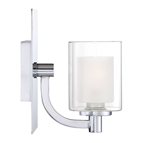 Kolt 1 Light Polished Chrome Wall Sconce (9"Hx7.5"Dx5"W / Polished Chrome)