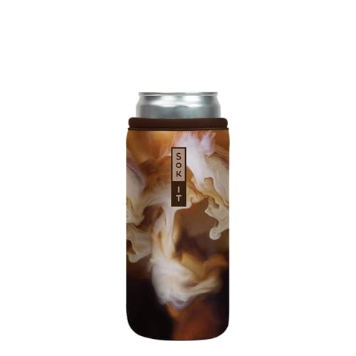 CanSok Sleeve for Beer & Soda Insulated Neoprene Cover (Coffee on Coffee / 12oz Slim Can Sleeve)