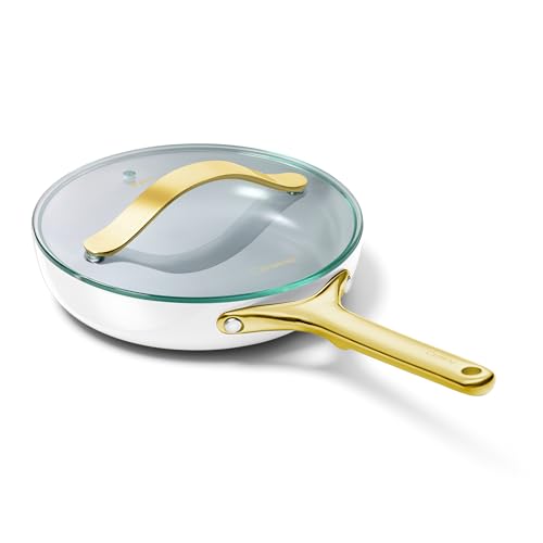 Non Stick Ceramic Mini Fry Pan with Glass Lid (1x 8 IN / White)