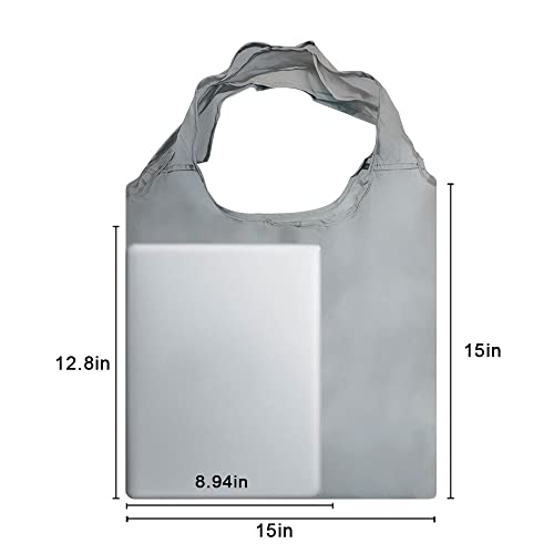 15x4.5x15 Inch Grey Reusable Shopping Bags with Handles (Grey)