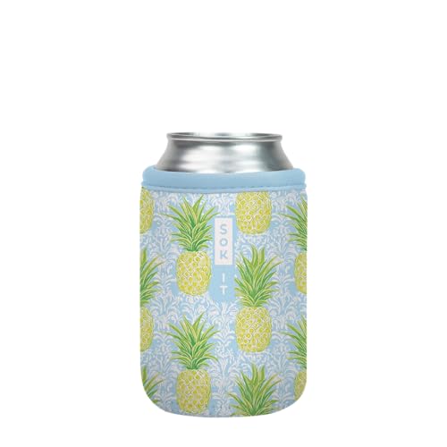 CanSok Sleeve for Beer & Soda Insulated Neoprene Cover (The Preppy Pineapple / 12oz Can Sleeve)