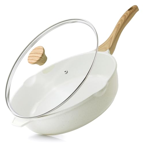Nonstick Ceramic Saute Pan 12 (Ceramic White / 12-inch/5QT)