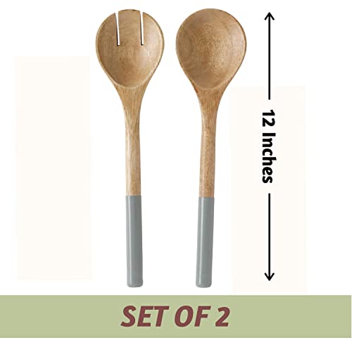 Wooden Salad Servers (Gray / 12 inch)