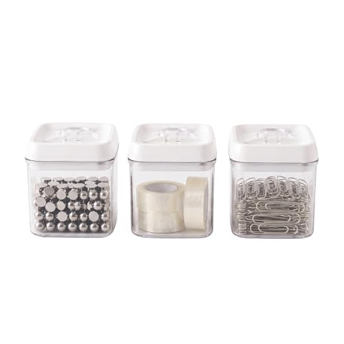 Flip Tite Food Storage Container 4" Small Size Airtight Lid Lock Top (White / 4")