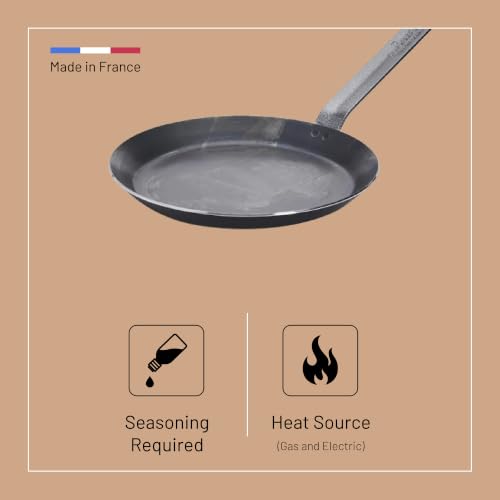 Blue Carbon Steel Crepe & Tortilla Pan (8'')