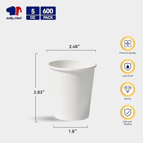 5 oz Disposable Paper Coffee Cups 600 Pack (5 oz-600 pack)