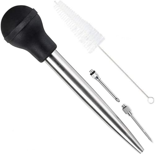 304 Stainless Steel Turkey Baster Syringe Injector Needle With Cleaning Brush