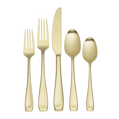 Moda Champagne Satin 20 (20-Piece Flatware Set, Champagne)