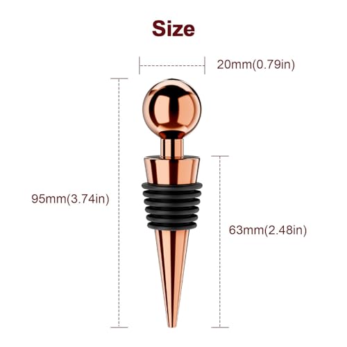 Wine Stoppers for Wine Bottles 6Pcs Vacuum Wine Bottle Stopper with Silicone Reusable Wine Corks (3 Count)