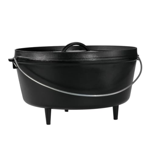 Pre Seasoned Cast Iron Deep Camp Dutch Oven with Lid (10 Quart / Oven)
