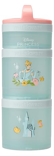 Cinderella) DiSNEY PRINCESS Whiskware Stackable Snack Pack - 3 Jar + Handle - Pink/Blue/Blue (Disney / Cinderella)