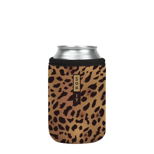 CanSok Sleeve for Beer & Soda Insulated Neoprene Cover (Classic Leopard / 12oz Can Sleeve)