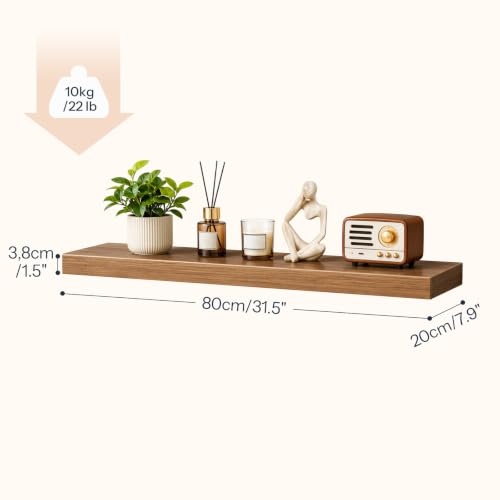 31.5" Floating Shelves for Wall (Walnut / 31.5 Inches)