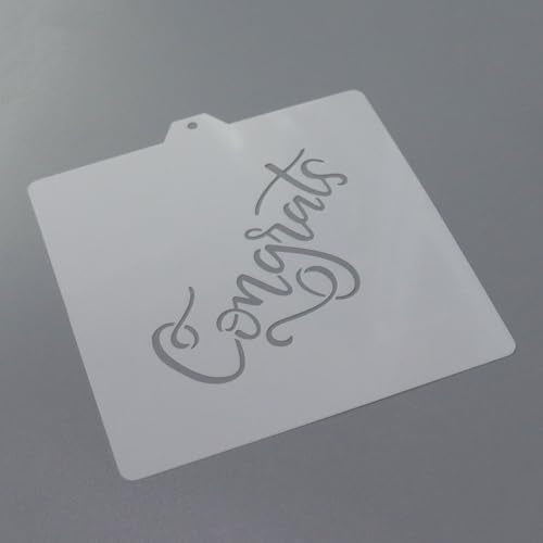 Cookie Cutter and Stencil Bundle Royal Icing Cookies Stencils Paint Your Own Biscuit Bakery Starter Kits Royal Icing Fondant Cutters Birthday Wedding Holiday Cookies Painting Coloring Pages Comb (Congrats)