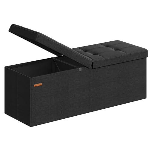 43.3 Inches Storage Ottoman (Ink Black / 15"D x 43"W x 15"H (with Flipping Lid))