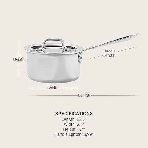 D3 Stainless Steel 1.5 Qt Saucepan with Lid (1.5 Quarts)