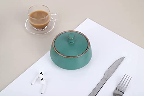 Small Kitchen Ceramic Canister Storage Jar with Lid Ancient Green (Ancient Green)