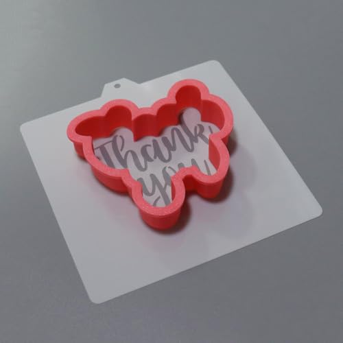 Cookie Cutter and Stencil Bundle Royal Icing Cookies Stencils Paint Your Own Biscuit Bakery Starter Kits Royal Icing Fondant Cutters Birthday Wedding Holiday Cookies Painting Coloring Pages Comb (Thank you)