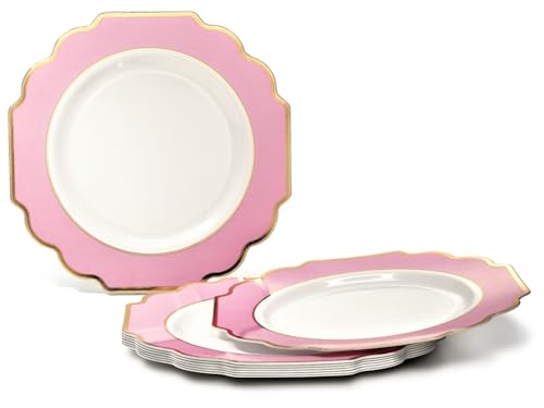 OCCASIONS " 200 Piece set (200 Piece (25 Guest) / B. Imperial Rose Pink & Gold)