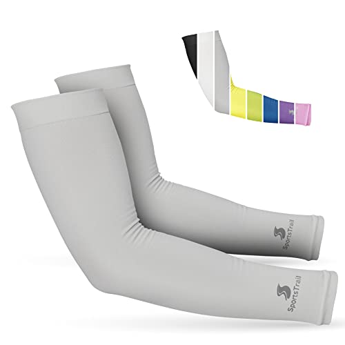 Cooling Arm Sleeves for Men & Women (1 Pair: Gray / One Size)