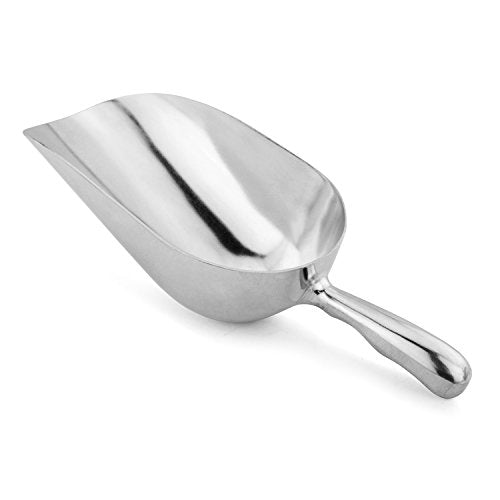 34561 One Piece Cast Aluminum Round Bottom Bar Ice Flour Utility Scoop (38-Ounce-1 / Silver)