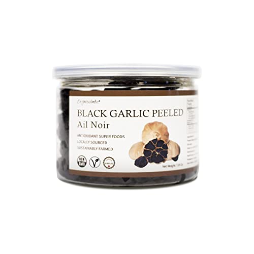 Canada Peeled Black Garlic Fermented for 90 Days Peeled Multiple Clove Super Foods (7.05 Ounce)