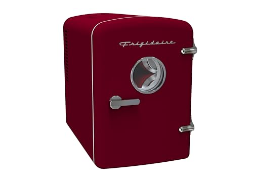 Retro 9 Can Mini Personal Fridge Portable Cooler for Car (Red)