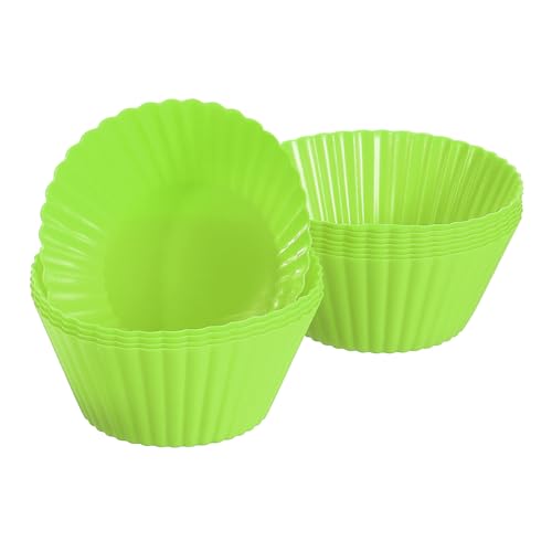 12Pcs Silicone Cupcake Liners (Green / 2")