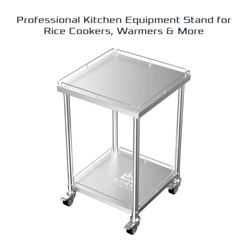 24" x 24" Stainless Steel Rice Cooker Stand and Cart with Wheels & Brakes (24 x 24 x 38 inch)