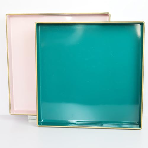 Green Decorative Serving Tray with Handles (Dl06re)